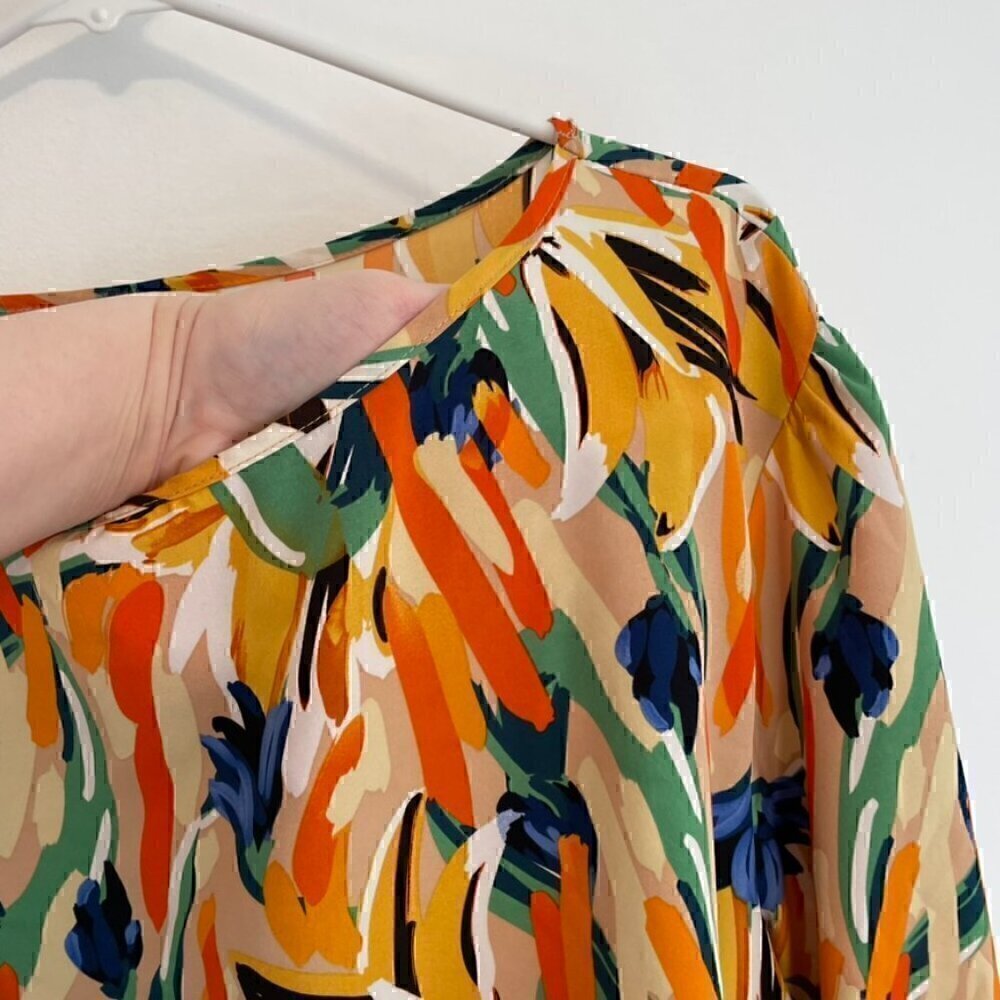 Shein Curve Plus Size Abstract Flounce Sleeve Blo… - image 7